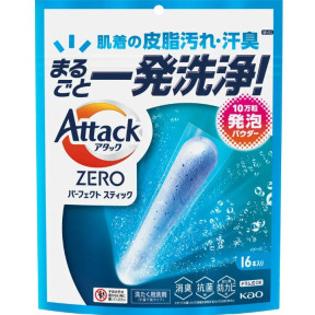 Пральний порошок у капсулах Kao Attack ZERO Perfect Stick, 16 шт